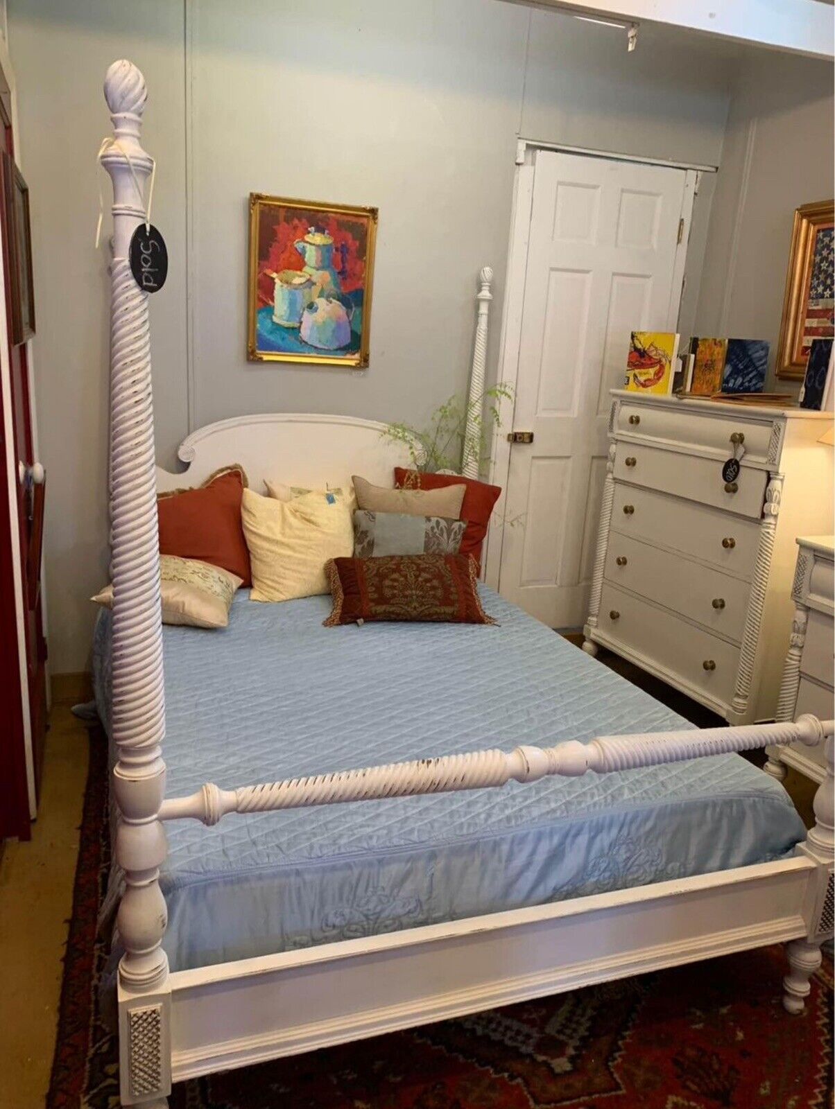Antique Bedroom Set With Full size Bed & 2 Dressers