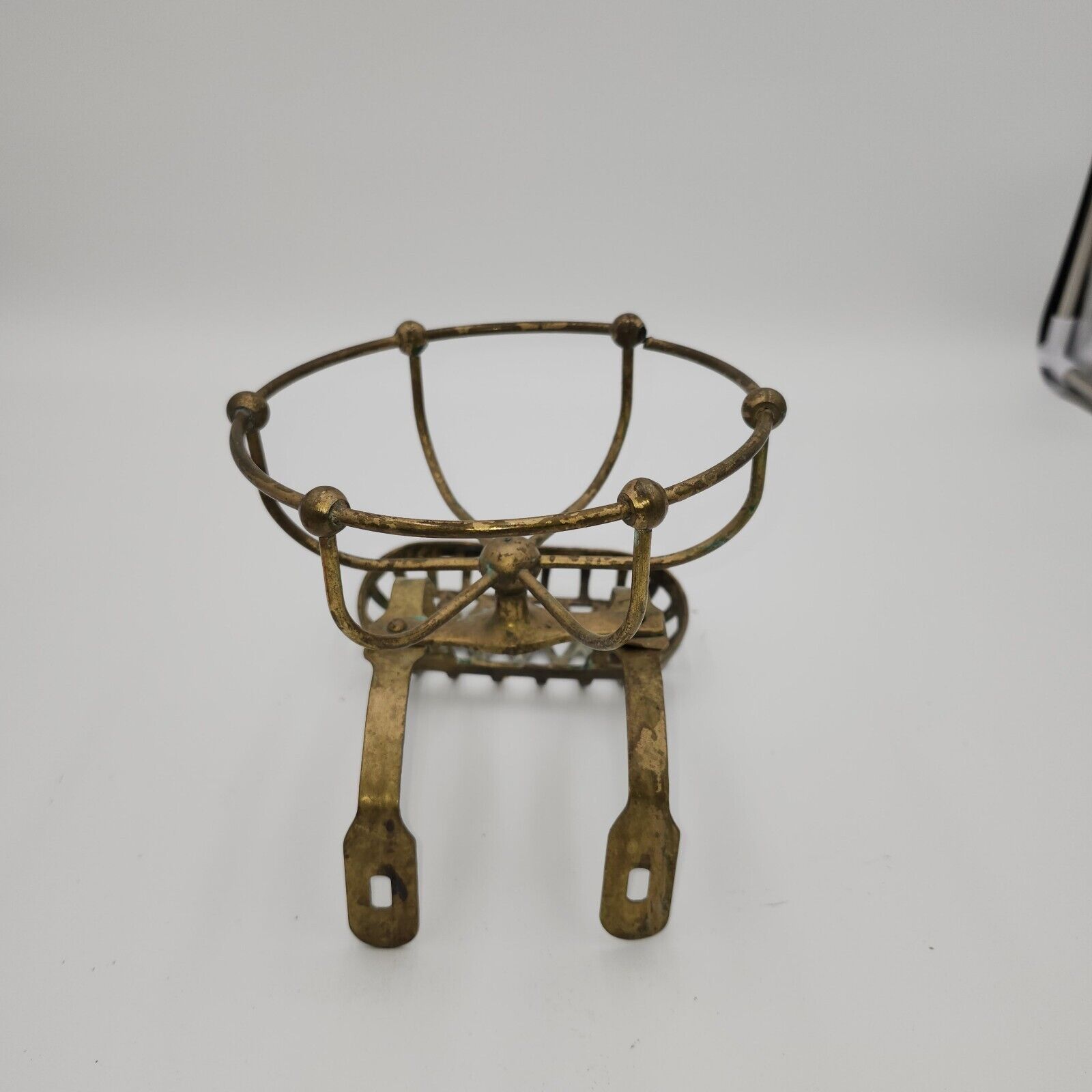 Antique Brass Victorian Clawfoot Tub Soap Holder Sponge Caddy Vintage Bathroom