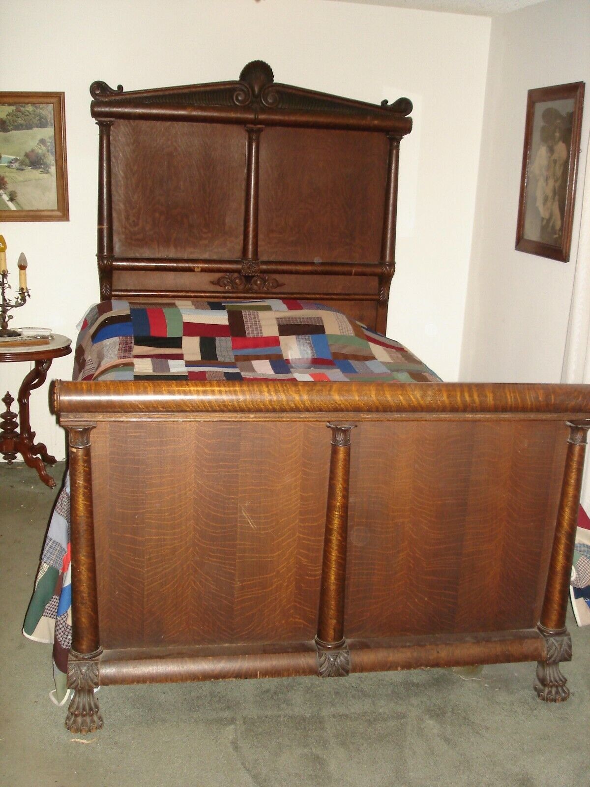 Antique 'Golden Oak Era' Three Piece Victorian Bedroom Set