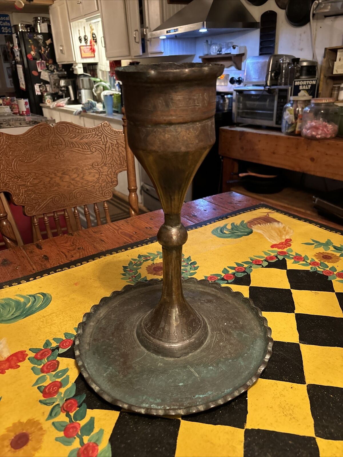 COPPER 18TH CENTURY BUTTER FAT GREASE LARD LAMP 14” Tall Hand Made Solid Copper