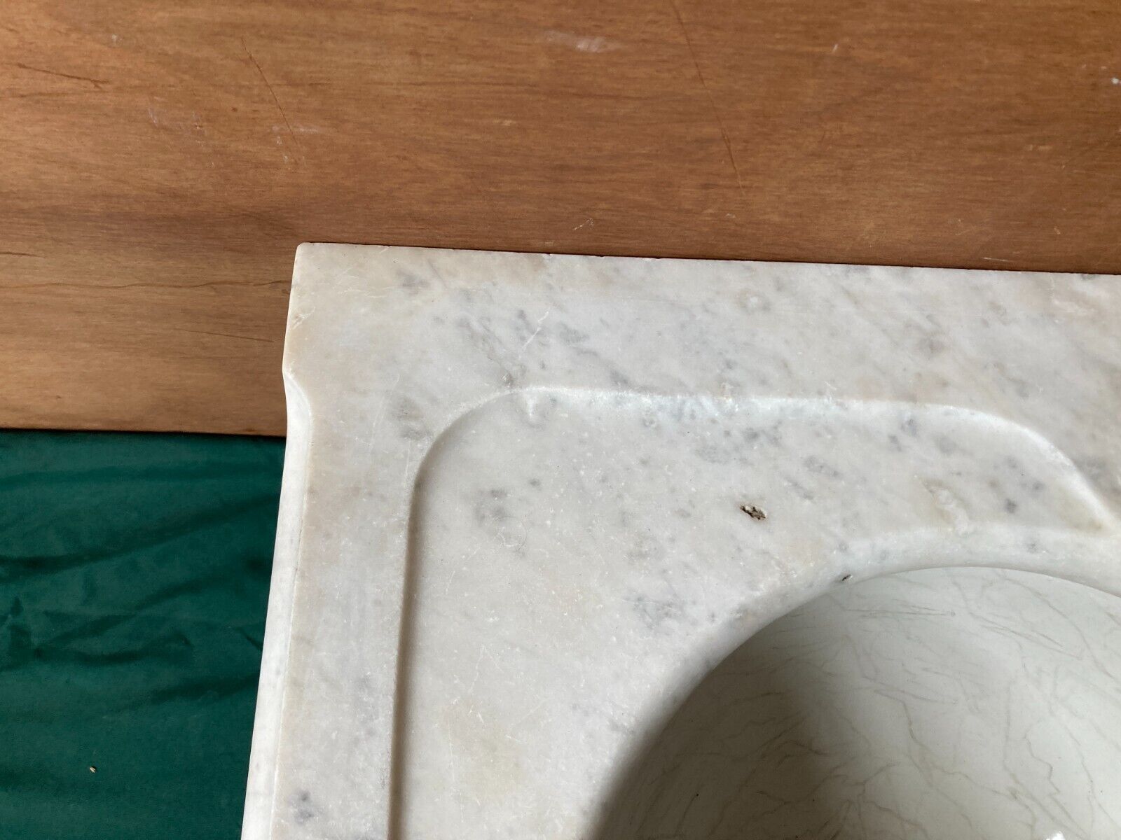 Antique 28" Marble Corner Sink Old Lavatory Vtg Bathroom 198-24E
