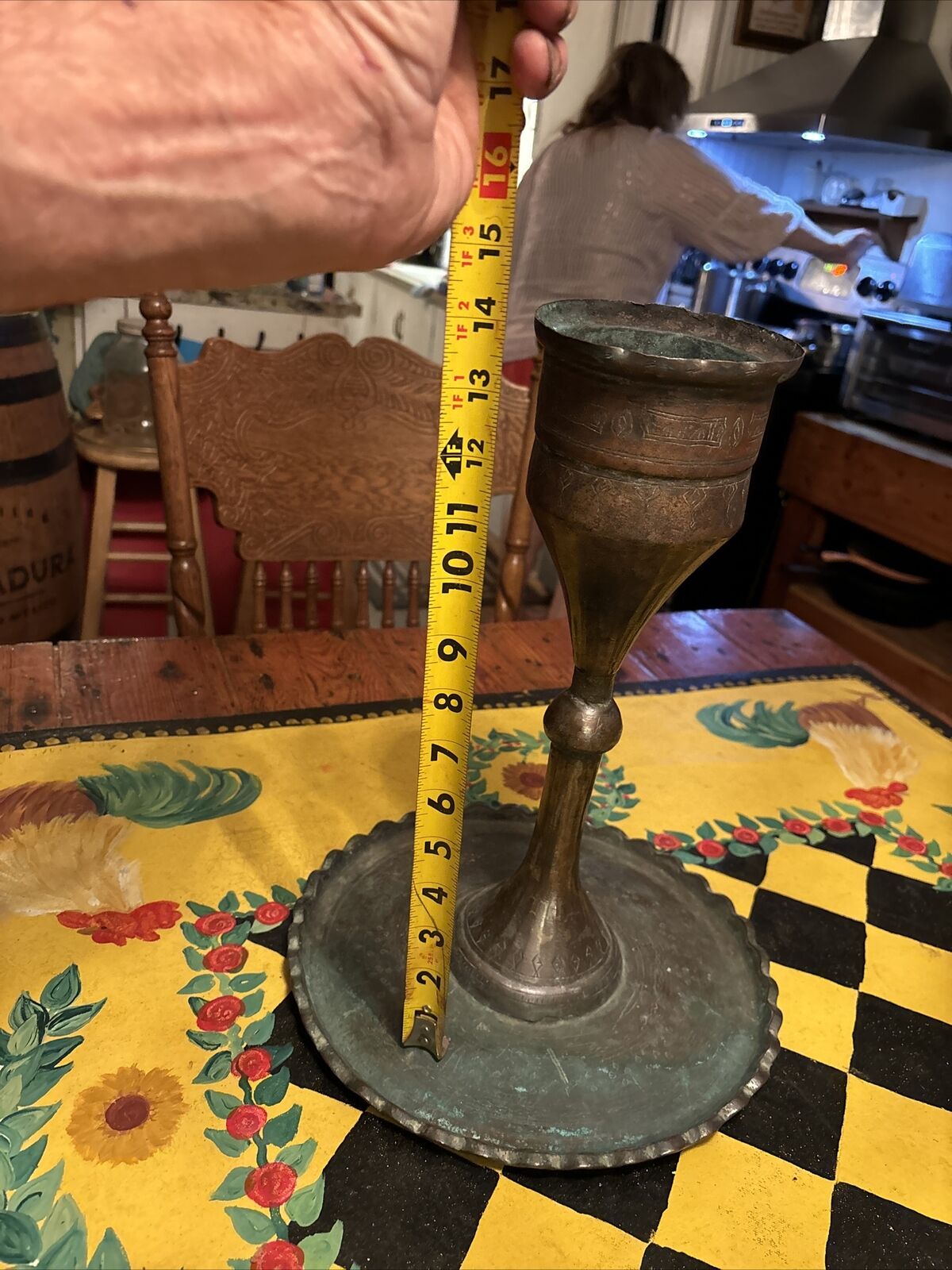 COPPER 18TH CENTURY BUTTER FAT GREASE LARD LAMP 14” Tall Hand Made Solid Copper