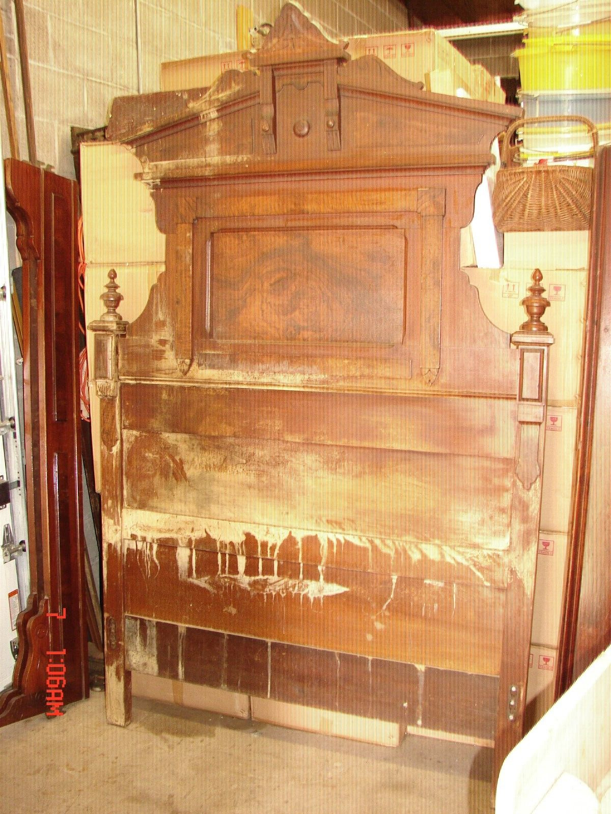 Antique Walnut Victorian 3 Pc. Marble Top Bedroom Set - Finish the Restoration