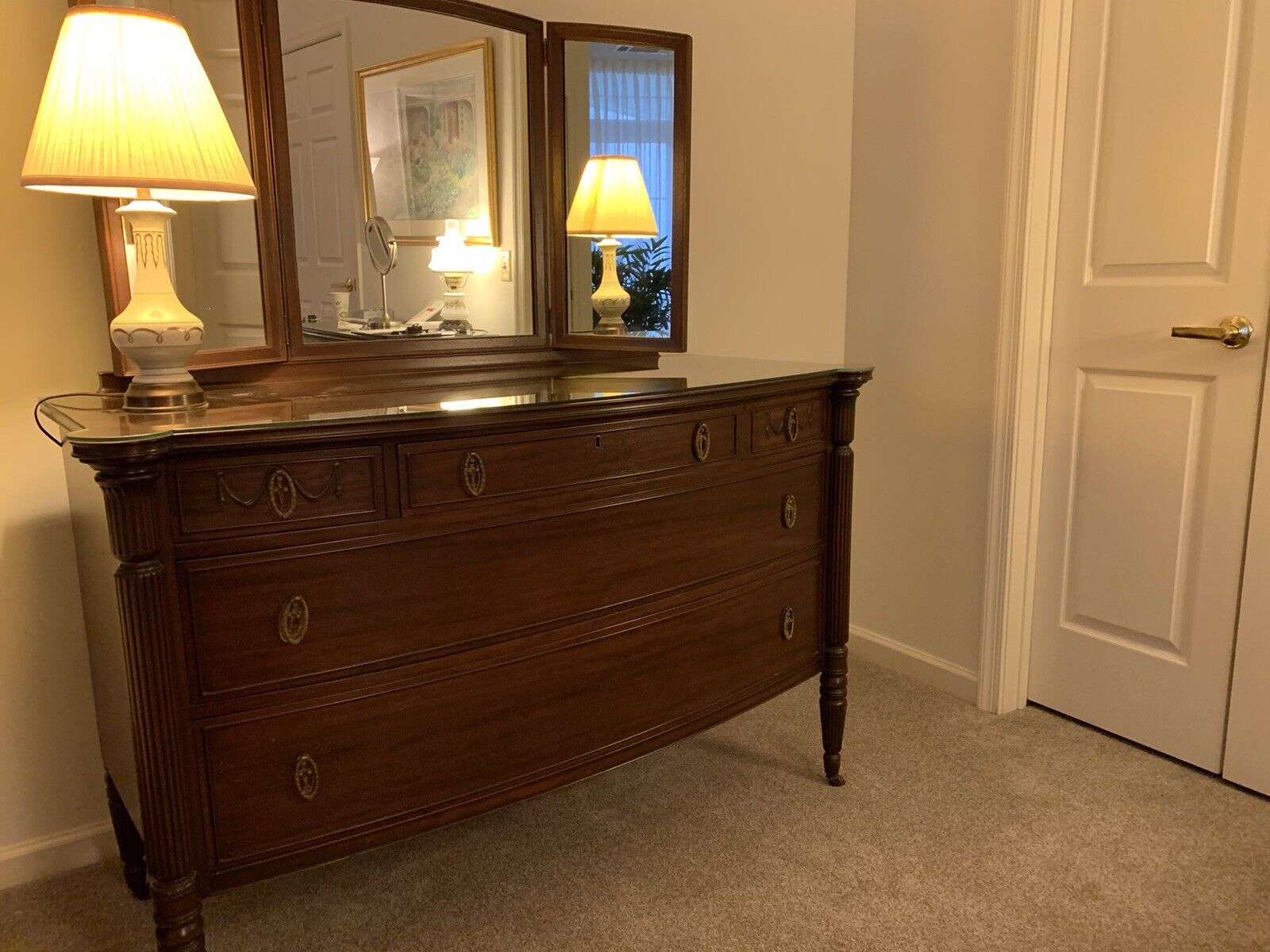 antique bedroom furniture 5-piece set. Excellent condition,