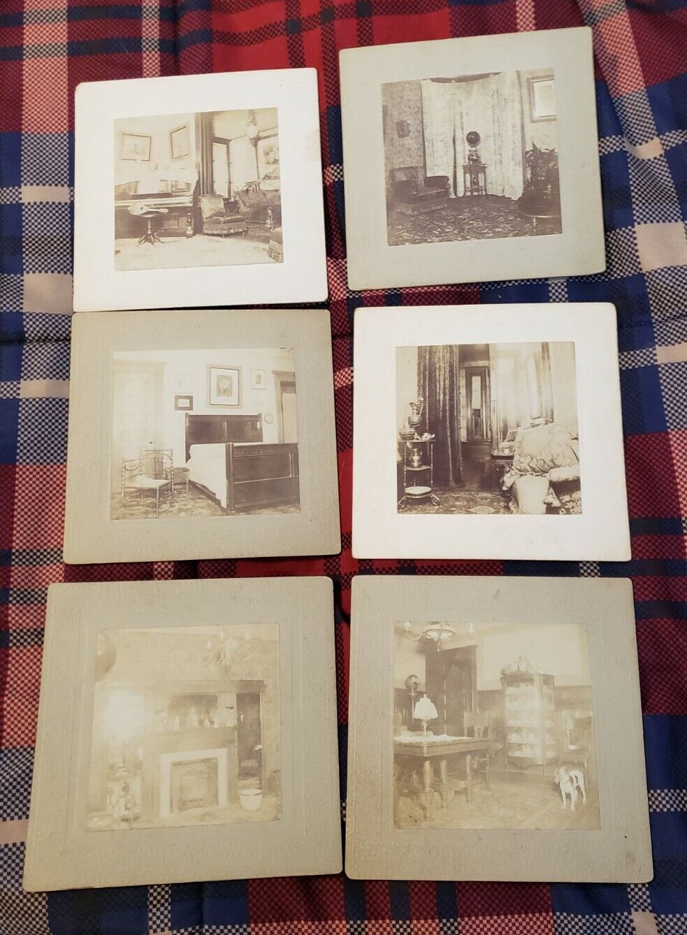 6 Antique Victorian Home Interior Cabinet Card Photos Lot. Furniture Home Decor