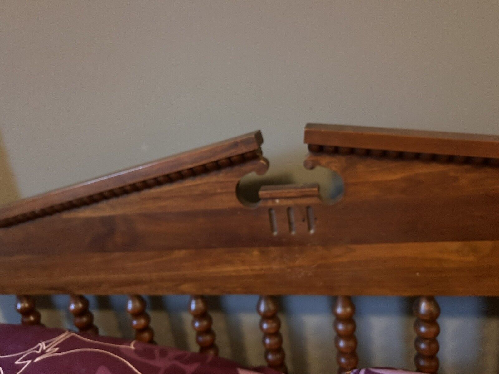 Antique Mahogany Bedroom Suit. Full Size Frame, Mirrored Dresser,