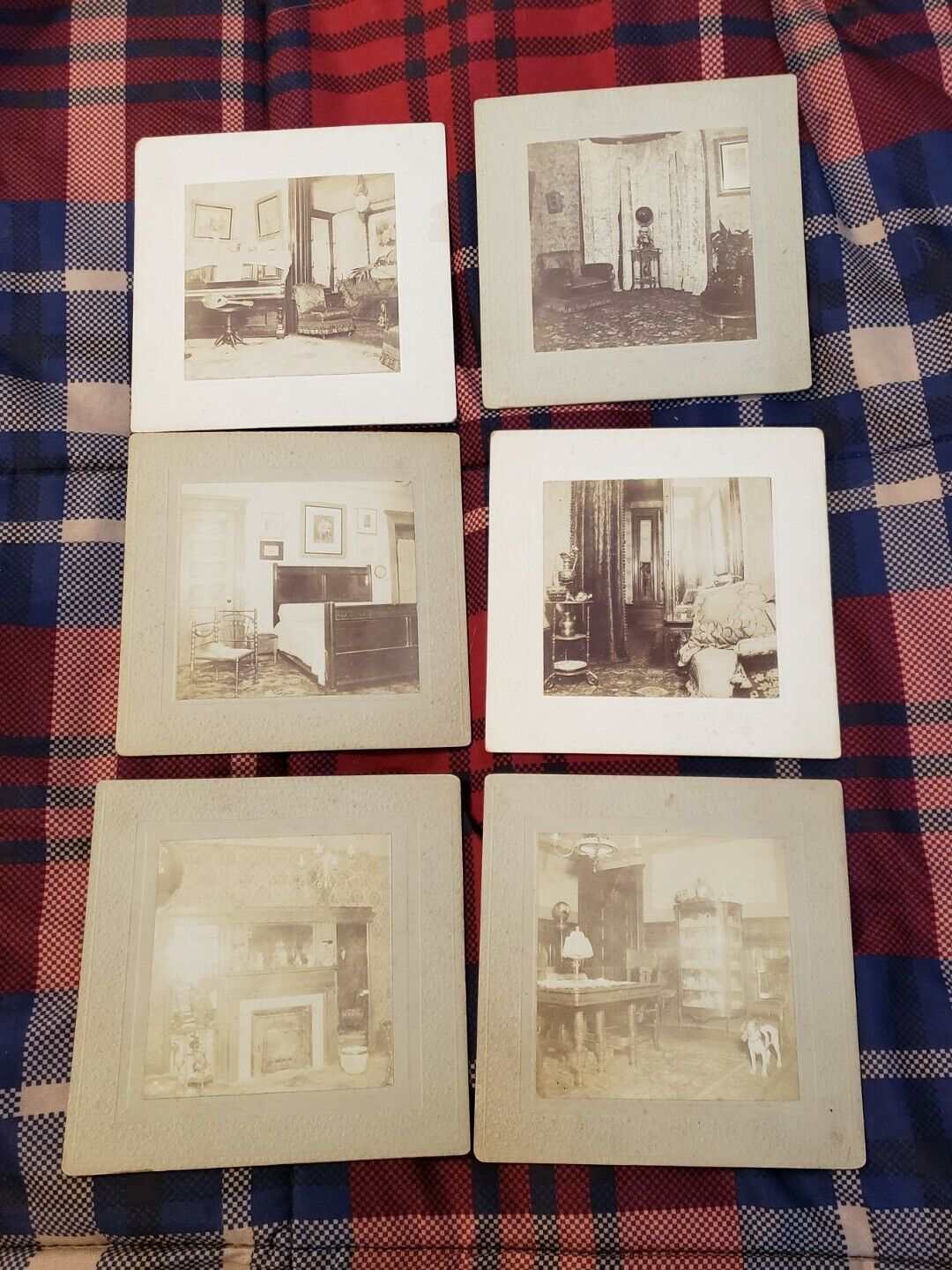 6 Antique Victorian Home Interior Cabinet Card Photos Lot. Furniture Home Decor 