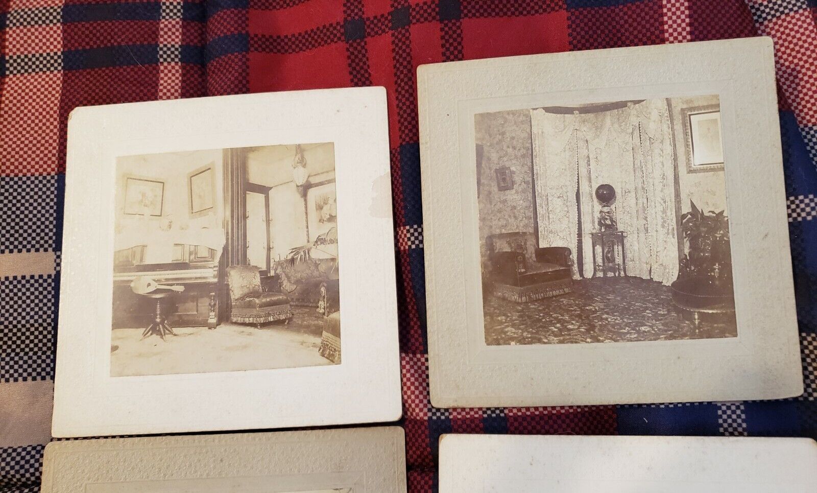 6 Antique Victorian Home Interior Cabinet Card Photos Lot. Furniture Home Decor 