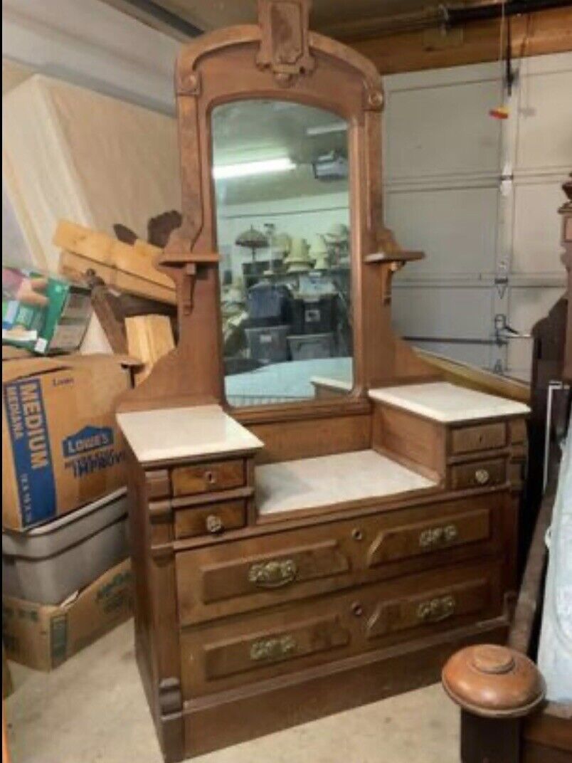 Antique Matching Walnut Victorian/ Renaissance Revival Bedroom Set Circa 1870