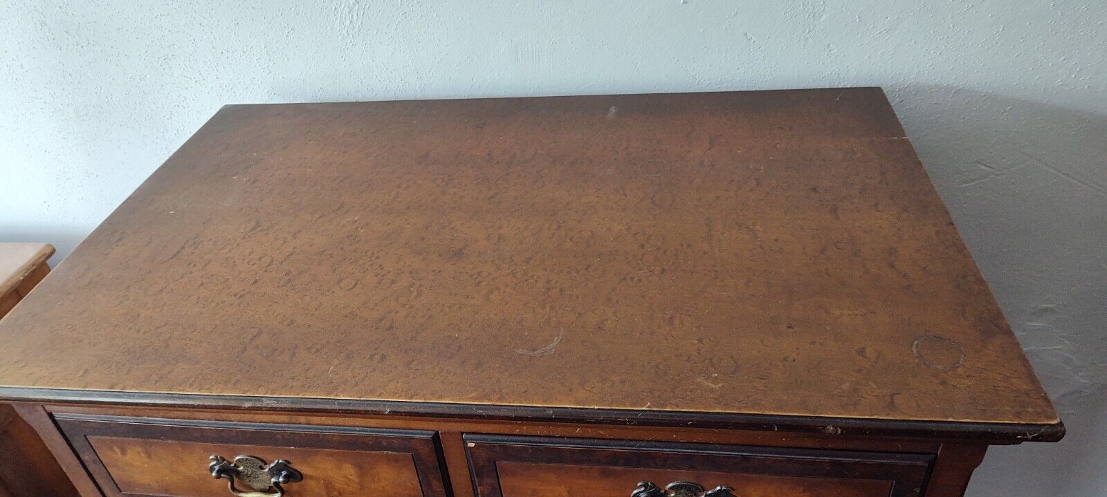 7 pc Antique Full Bedroom Set: Dresser, Vanity, Bed, Chest, Nightstand +seating 