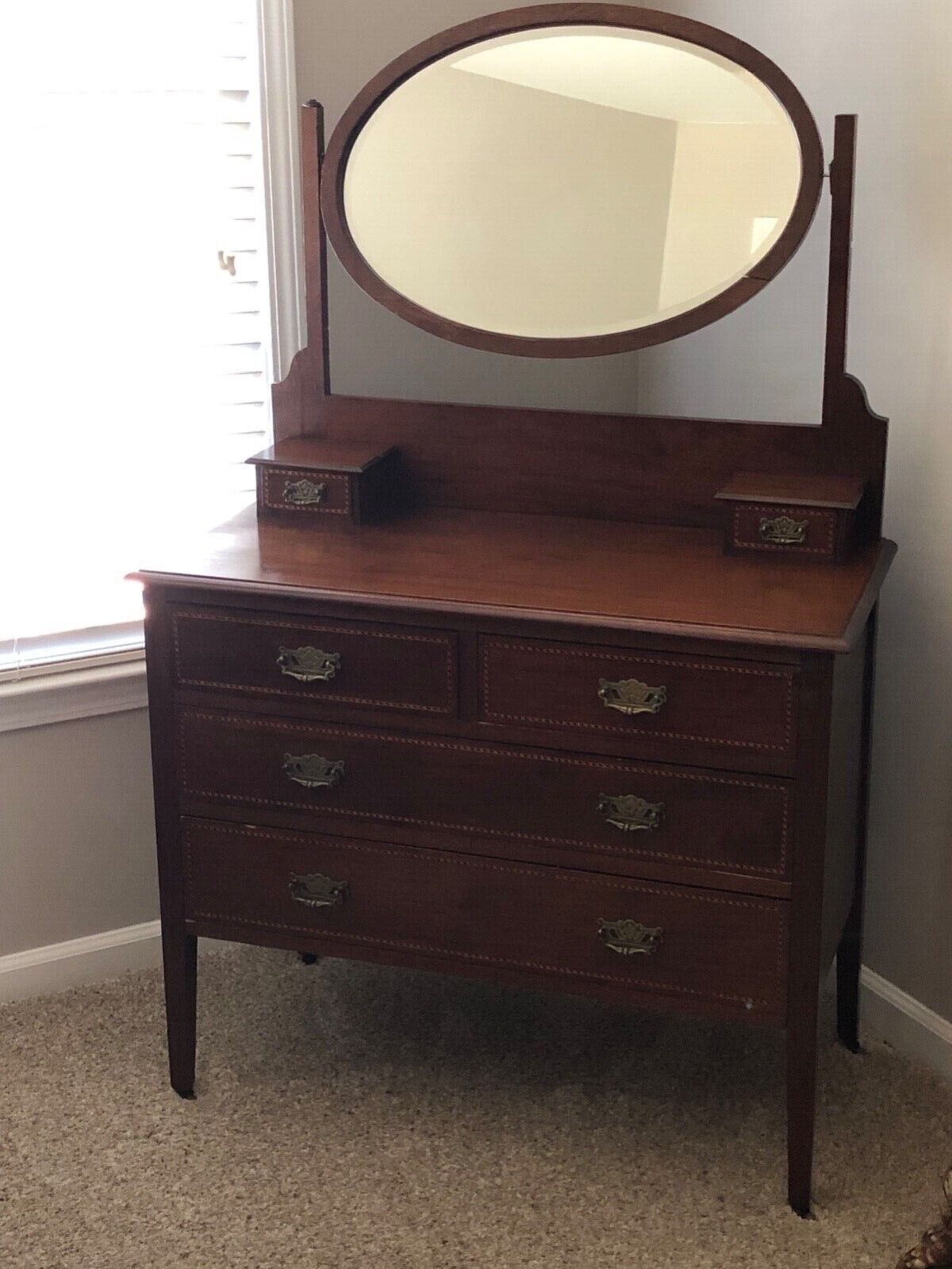 Antique Full Bedroom Furniture-Edwardian style-Three pieces 