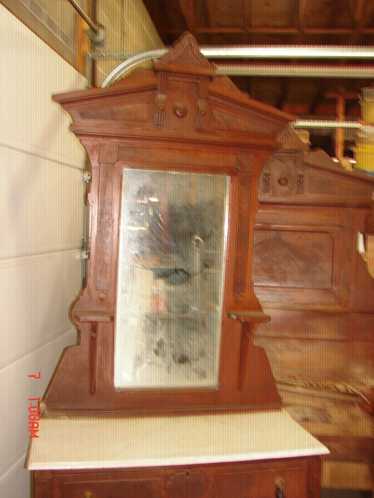 Antique Walnut Victorian 3 Pc. Marble Top Bedroom Set - Finish the Restoration