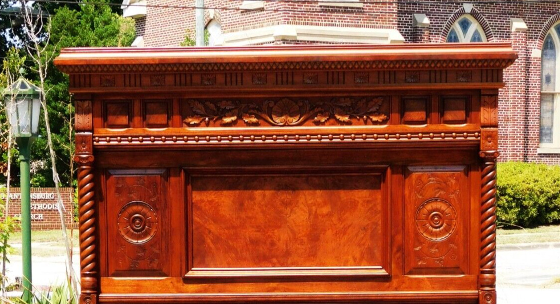 2 Piece Walnut Victorian Aesthetic Bed Room Set~~Bed~~Dresser