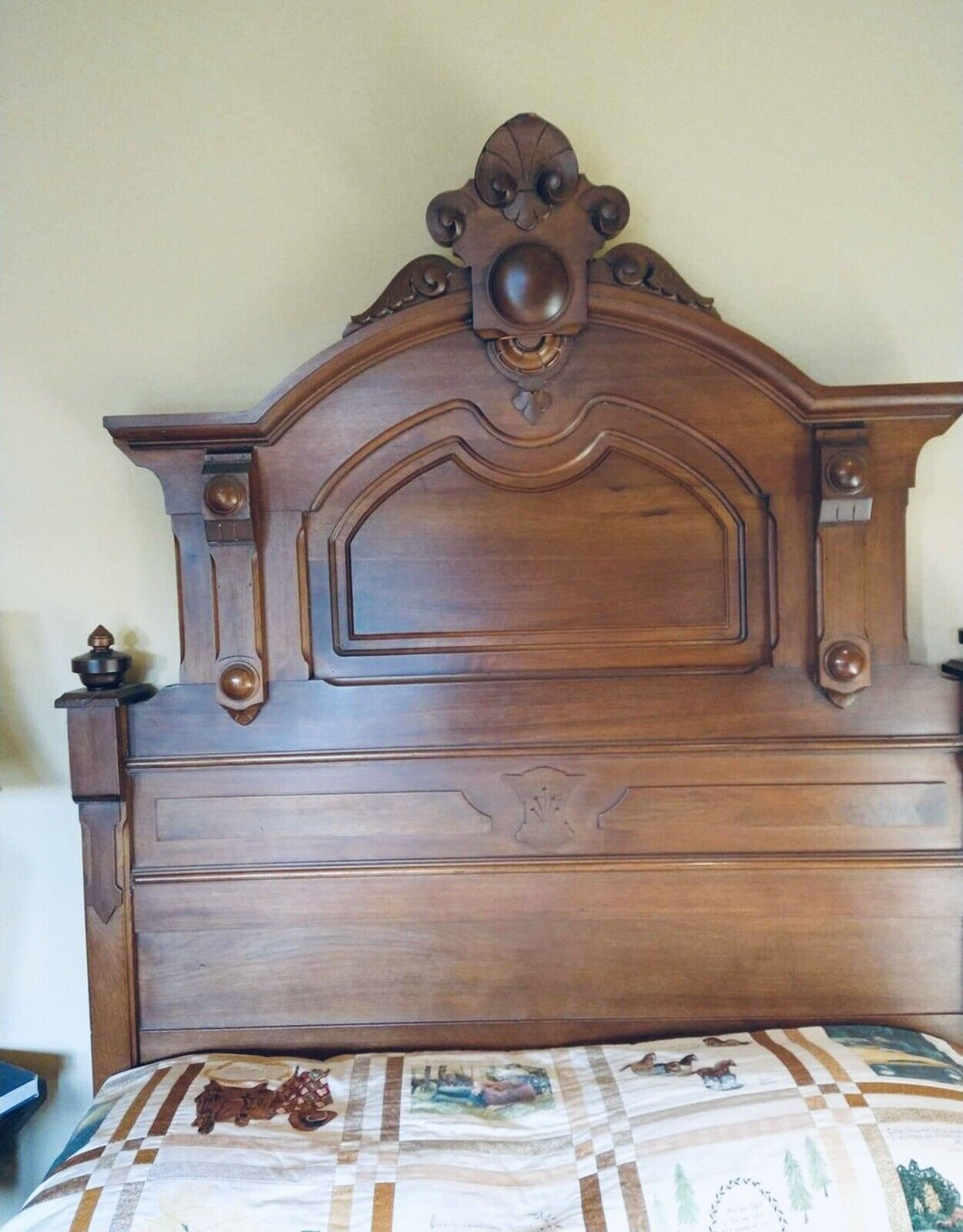 Antique Renaissance Revival Victorian Bedroom Set Headboard Footboard Dresser