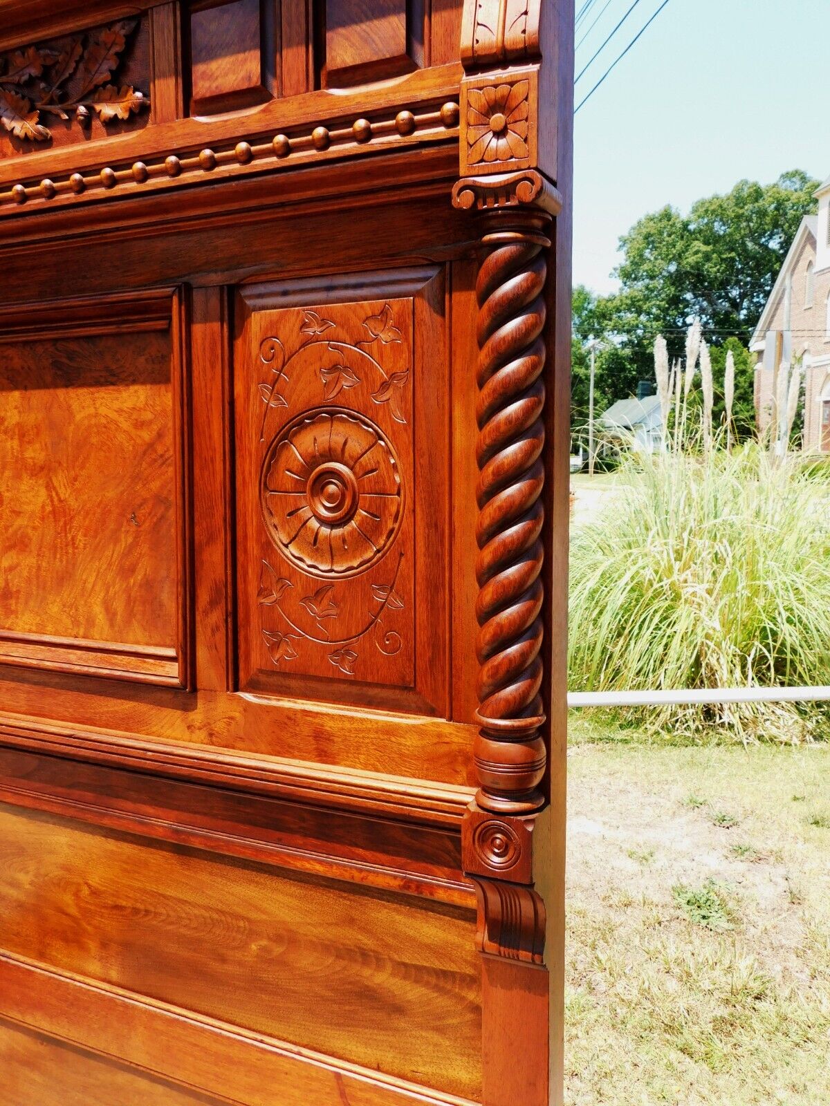 2 Piece Walnut Victorian Aesthetic Bed Room Set~~Bed~~Dresser