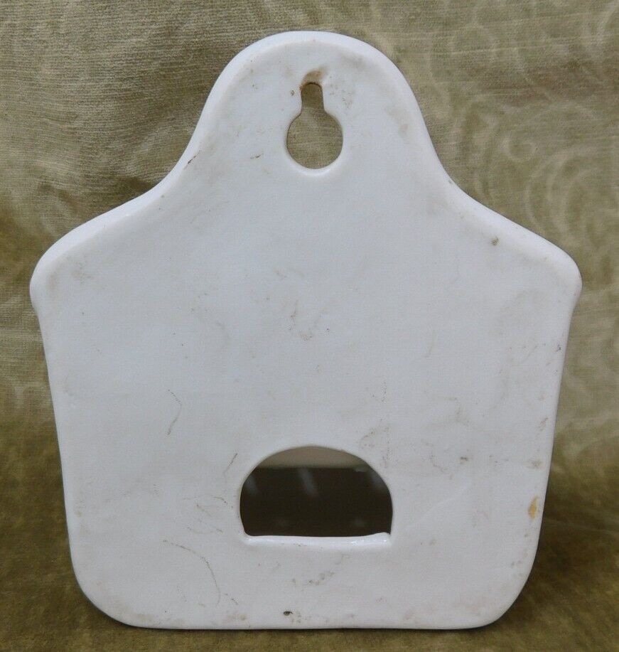Antique White Ceramic Bathroom Wall Mount Soap Dish #2077 Pierced for Drip / Dry