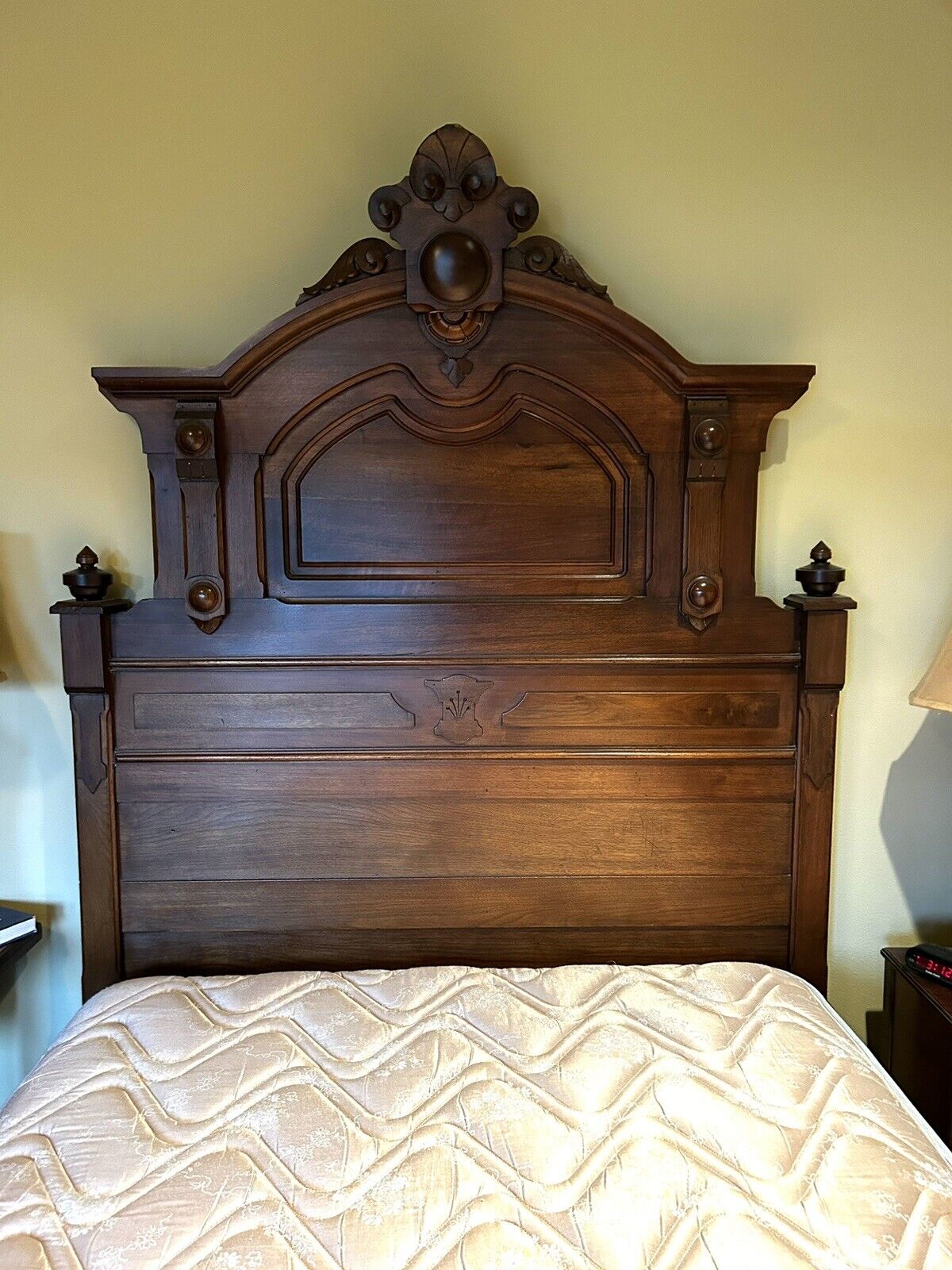 Antique Renaissance Revival Victorian Bedroom Set Headboard Footboard Dresser