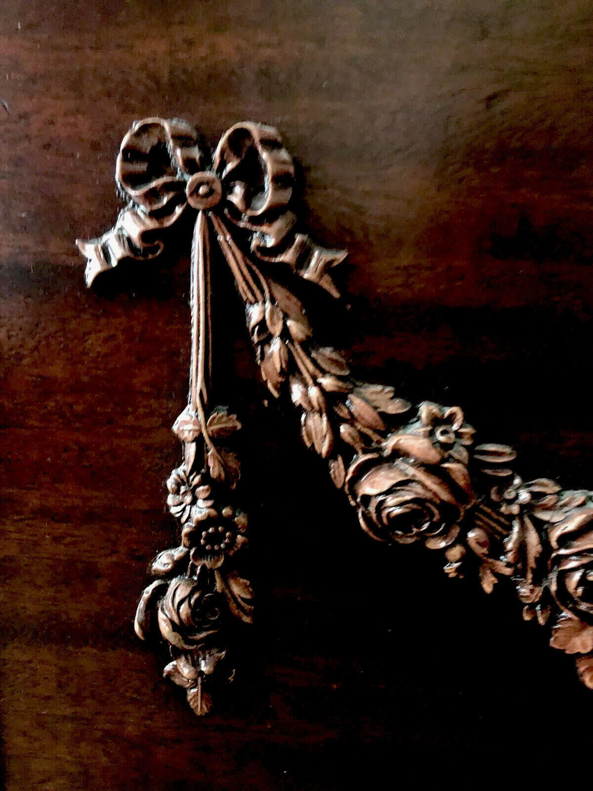 Vintage French Floral Ornate 1930’s Mahogany Caned 5 Piece Bedroom Set