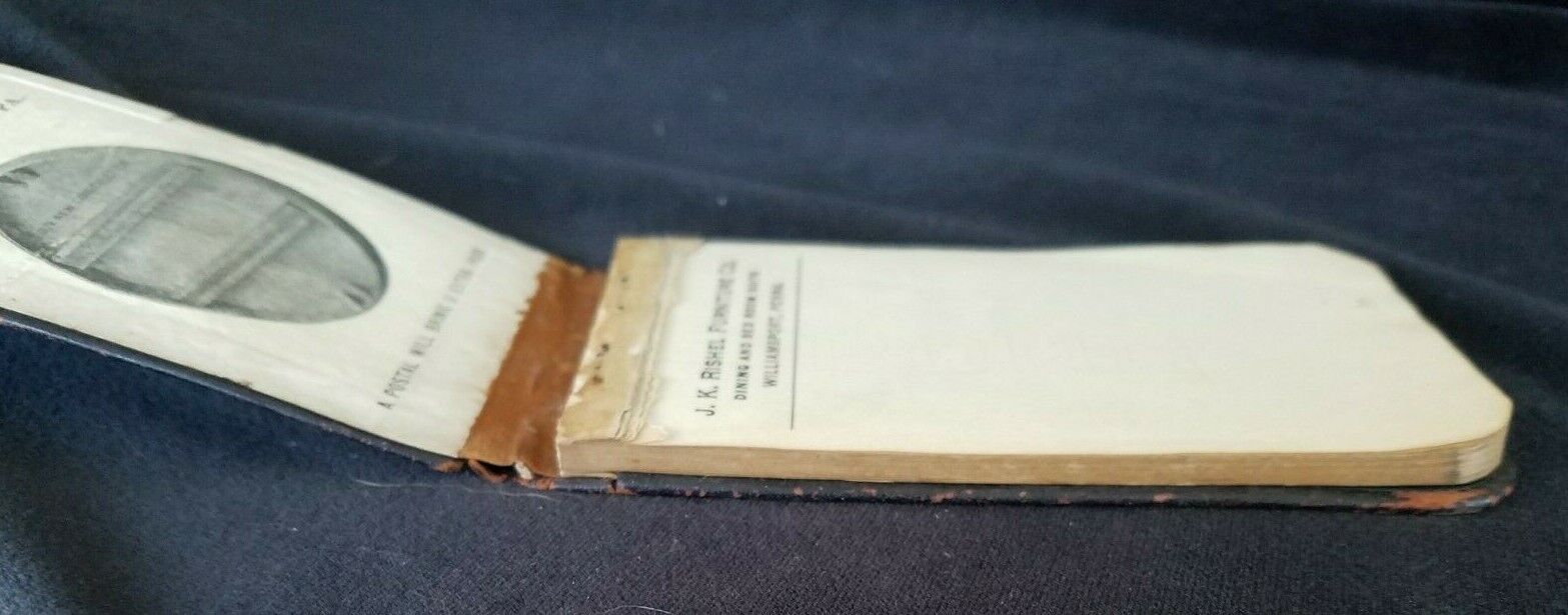 Old Ad Premium Memo Pad JK Rishel Furniture Williamsport Dining Bed Room Suits
