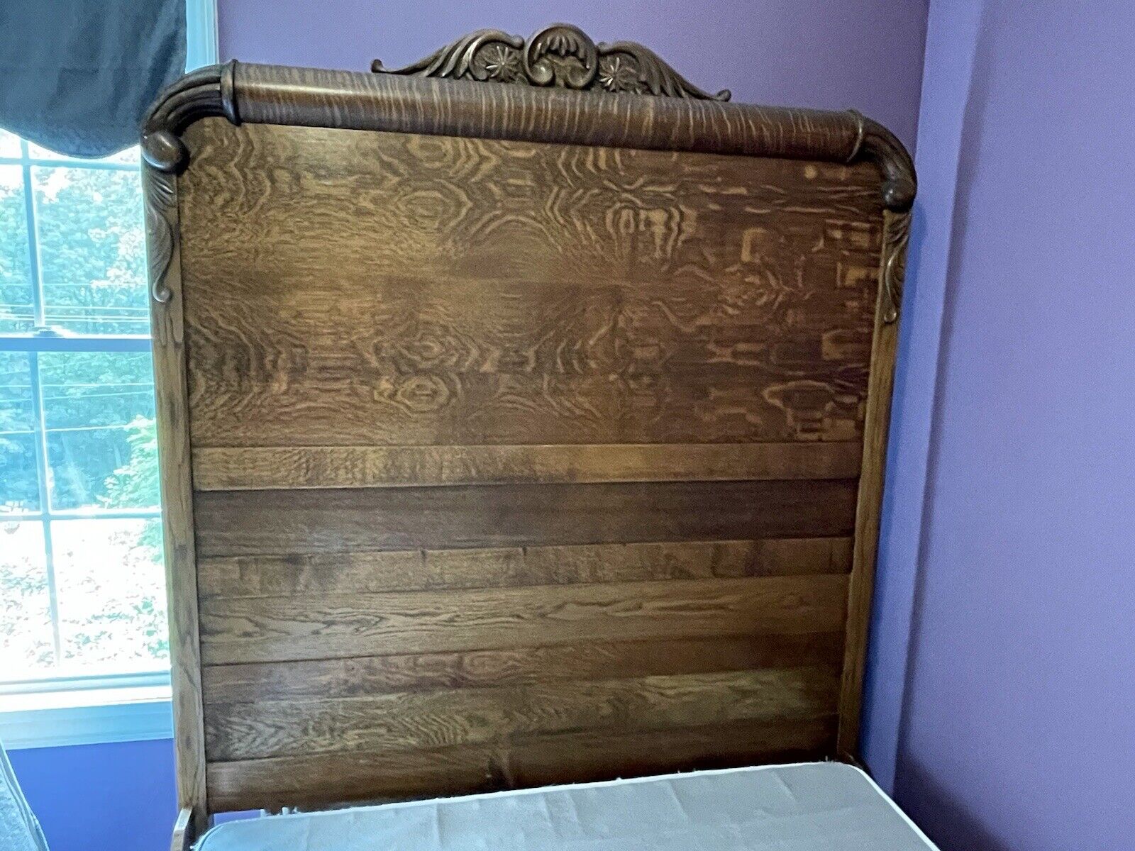 Antique Solid Oak Bedroom Set Double/Full Bed Dresser w/Mirror Wash Stand