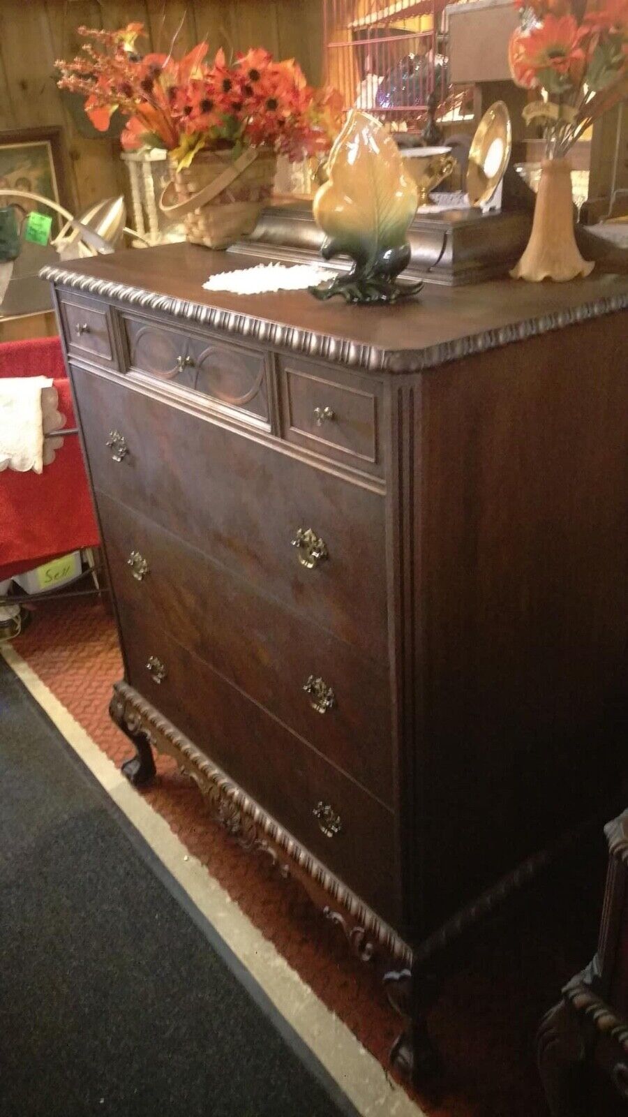 Antique Mahogany 5-Piece Bedroom Suite by Rockford Cabinet Company 1900-1950