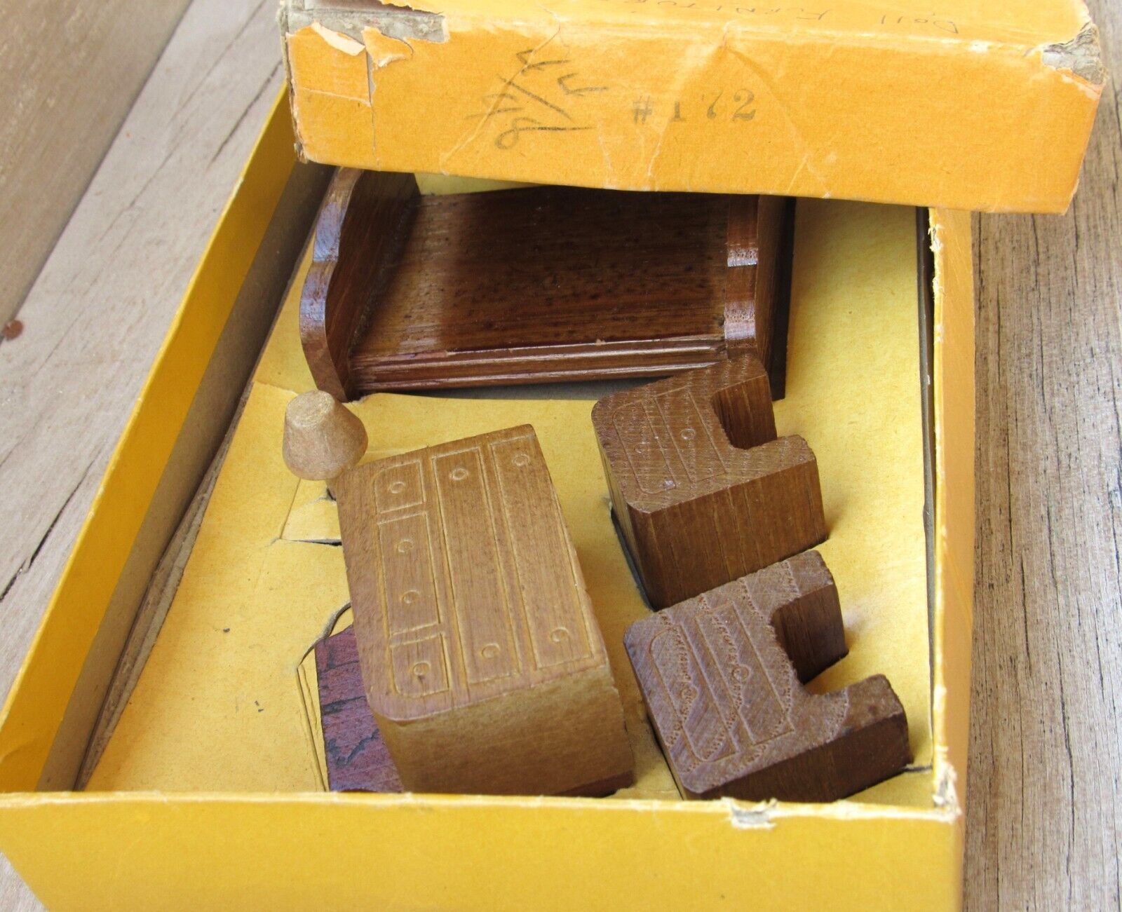 Vintage Wood Bedroom Room Set in the Original Box #172 1930's 1940
