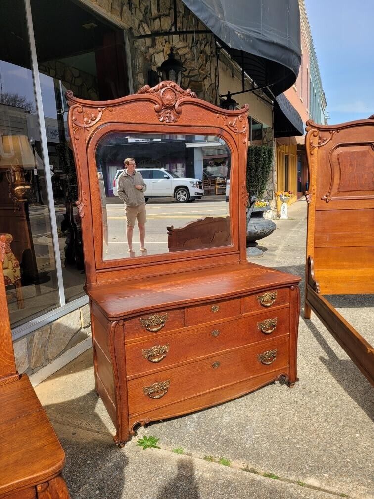 Outstanding Oak Bedroom Set 19th century