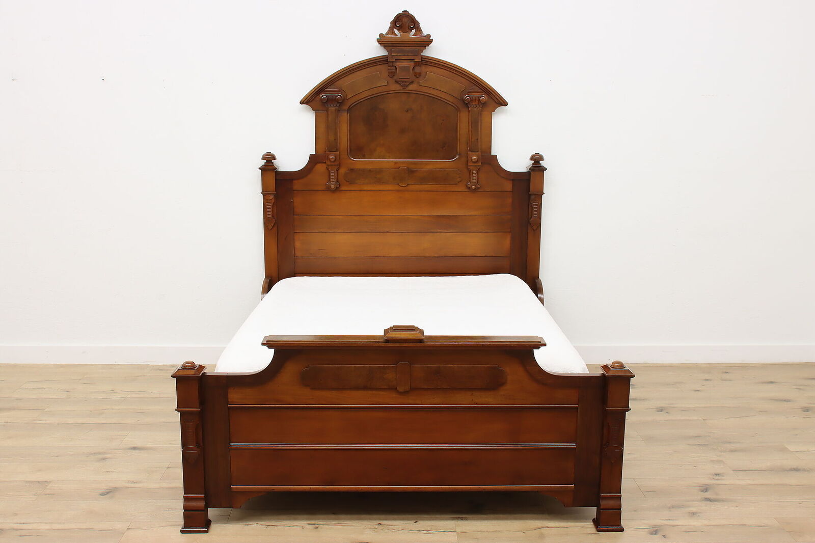 Victorian Antique 2 Pc Carved Walnut Bedroom Set, Queen Size #48646