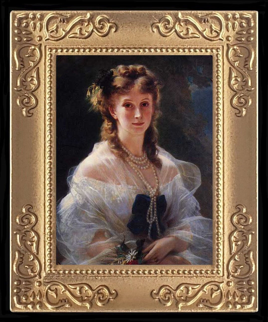 Royalty 1800's Princess Miniature Dollhouse Art Picture 8062