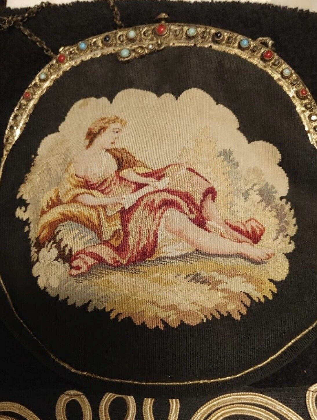Early 1900s Antique Tapestry Handbag