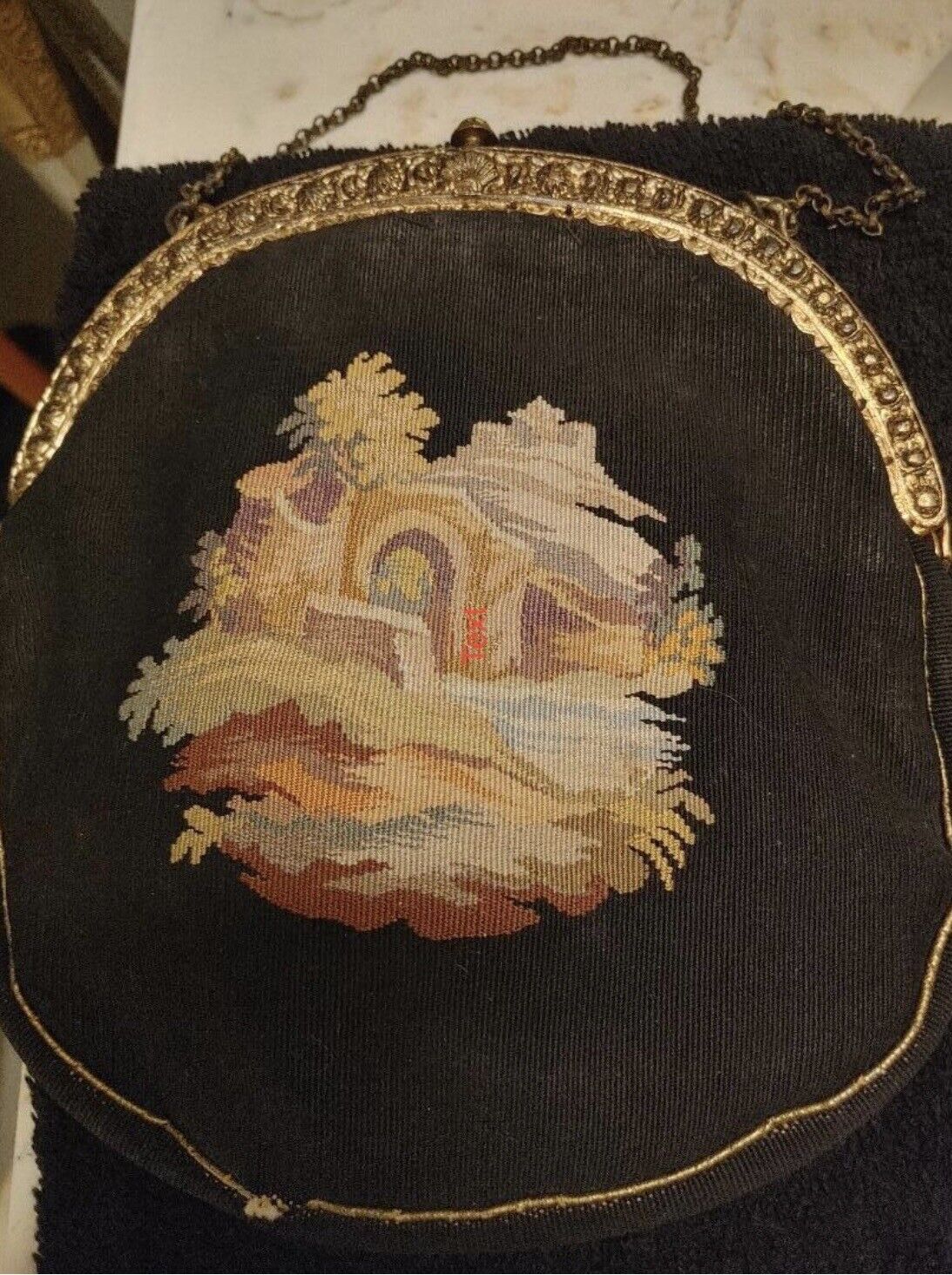 Early 1900s Antique Tapestry Handbag