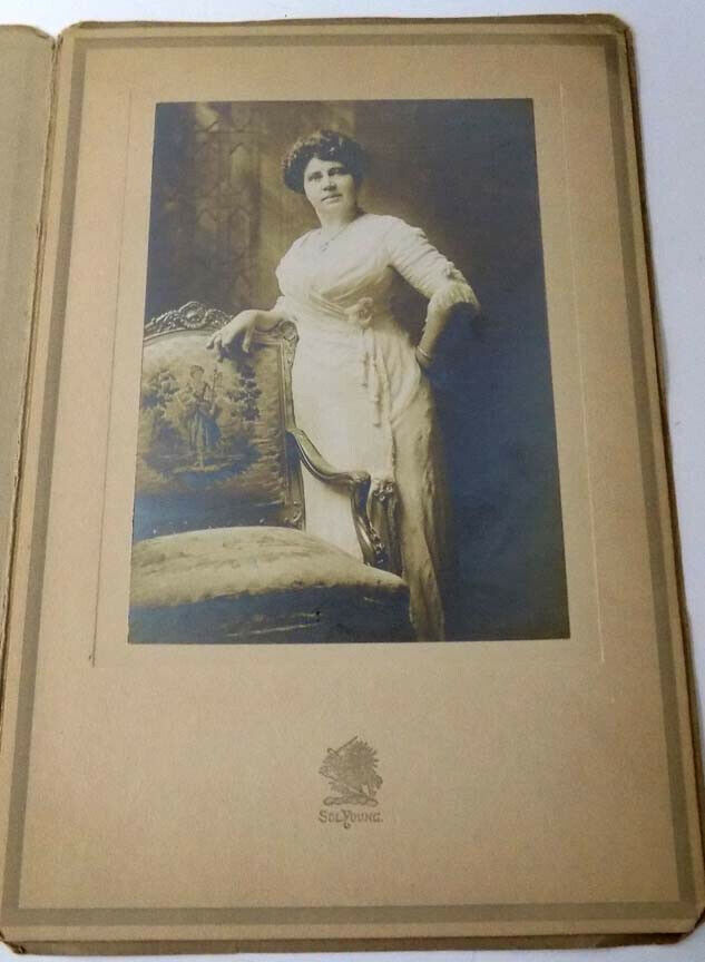 1900s Portrait of Woman in French Tapestry Chair