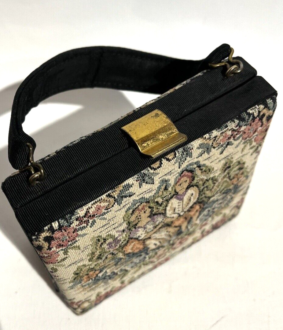 Vintage Needlepoint Tapestry Mini Handbag