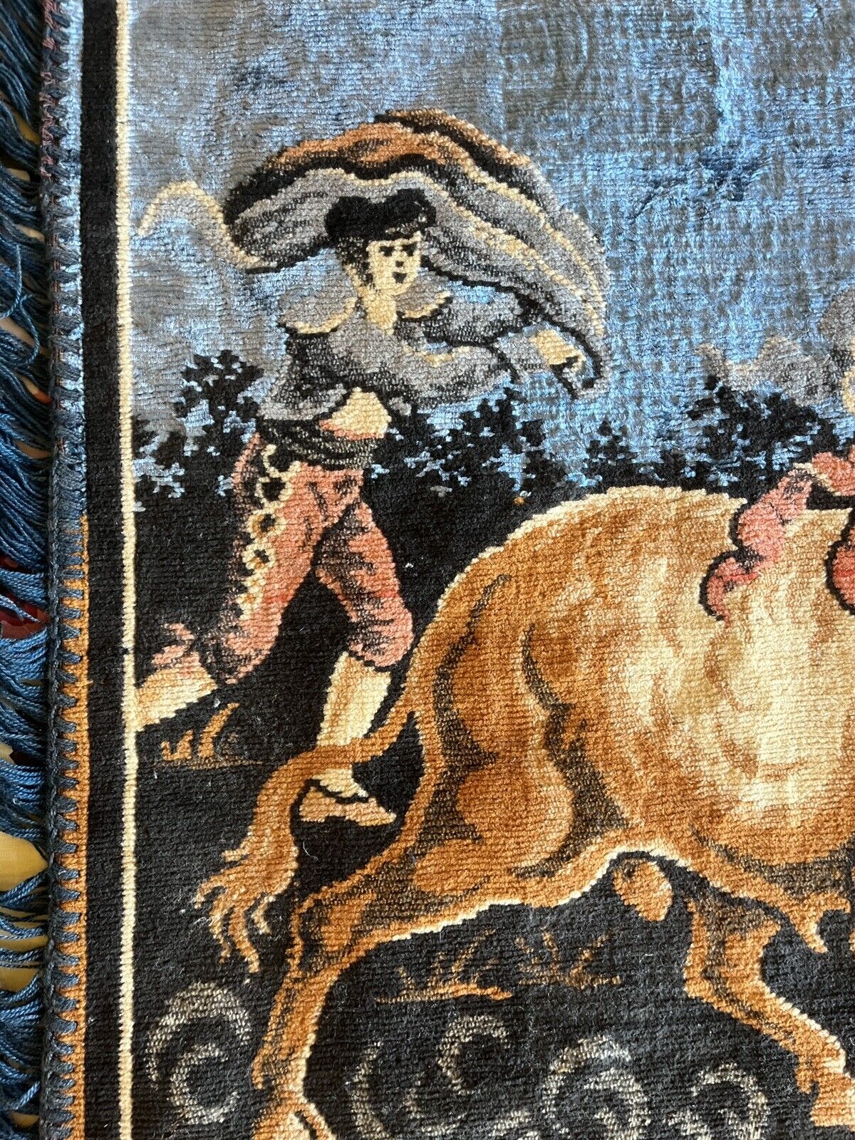 Spanish Antique Wool Bullfight Tapestry Wall Art