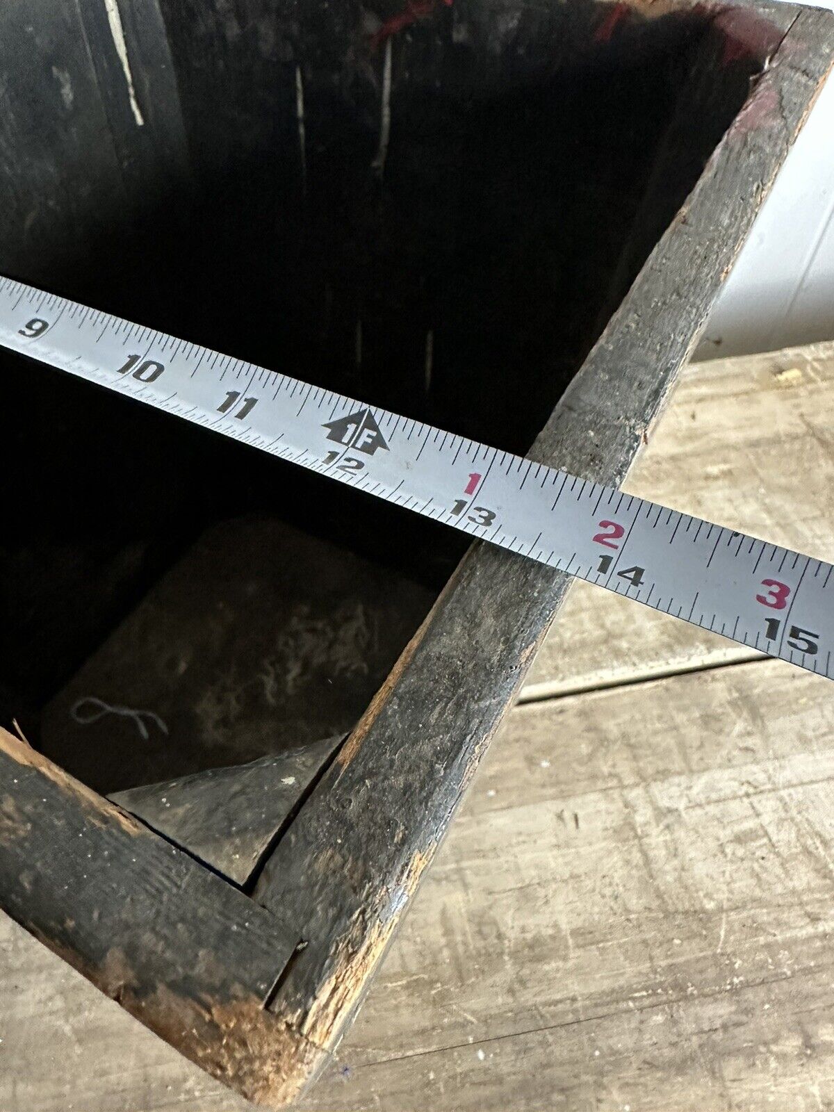 1900s Wooden Country Trash Can Industrial Kitchen Office Primitive Garbage Farm