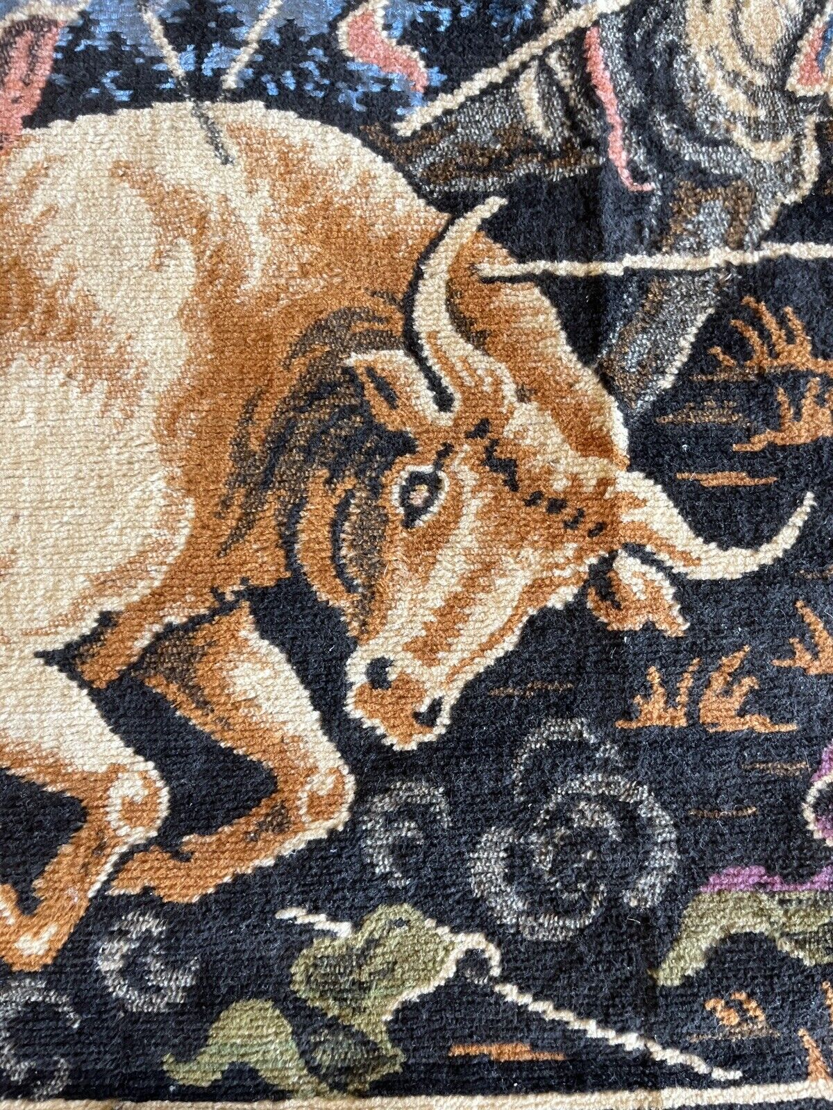 Spanish Antique Wool Bullfight Tapestry Wall Art