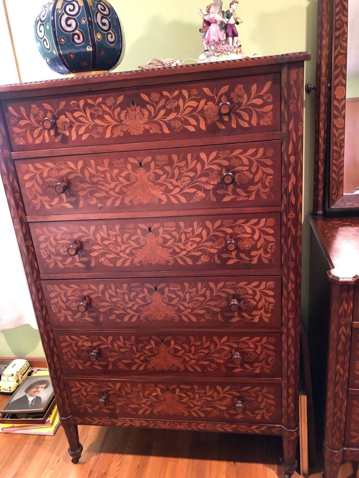 Antique Dutch Marquetry Bedroom Set