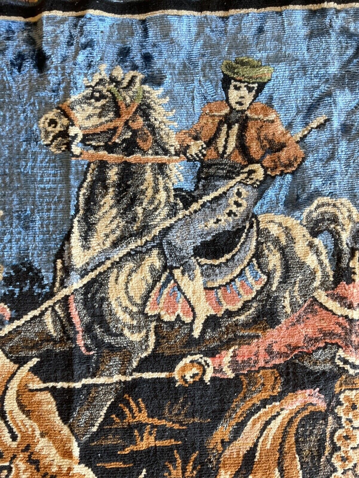 Spanish Antique Wool Bullfight Tapestry Wall Art