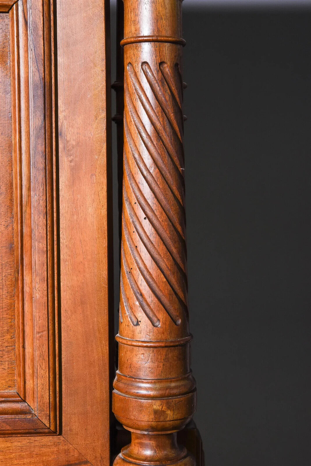 Antique Bed, Nightstand, Louis XVI Style Walnut with Rails & Marble Top,  1800s!