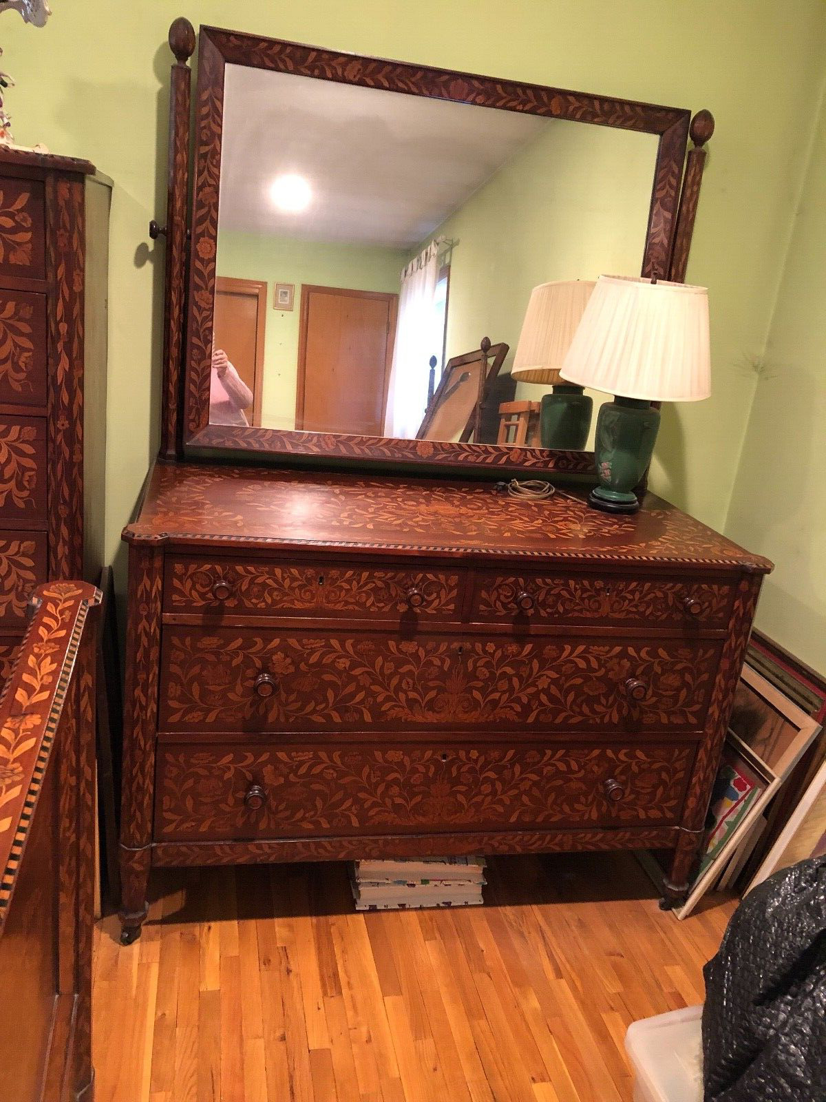 Antique Dutch Marquetry Bedroom Set