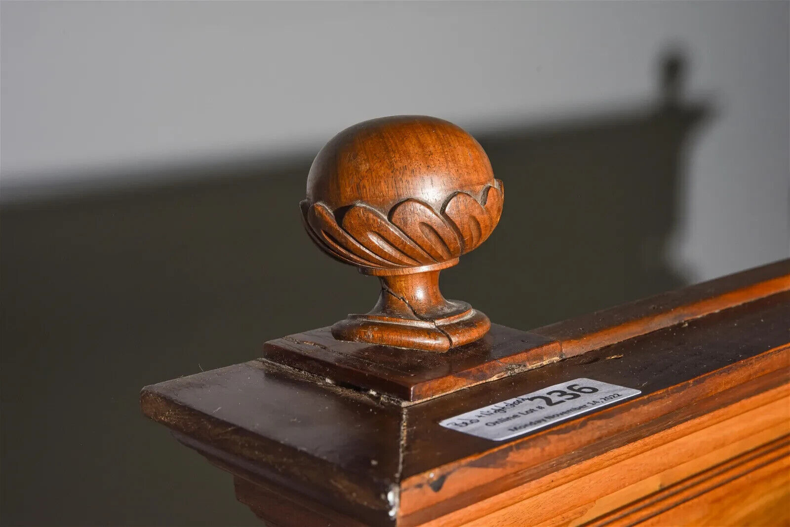 Antique Bed, Nightstand, Louis XVI Style Walnut with Rails & Marble Top,  1800s!