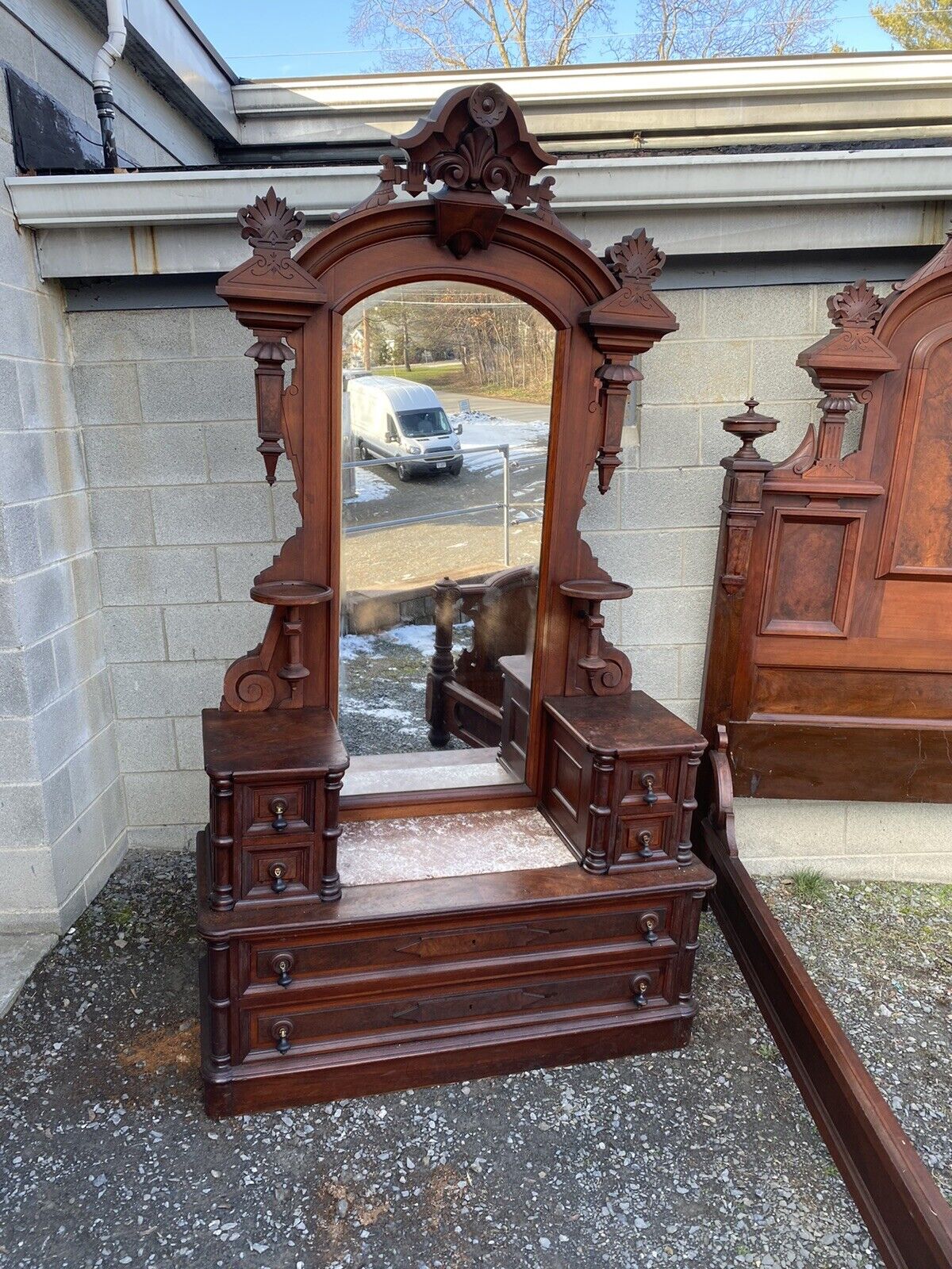 RENAISSANCE WALNUT AND BURL 2 PC. BEDROOM SET