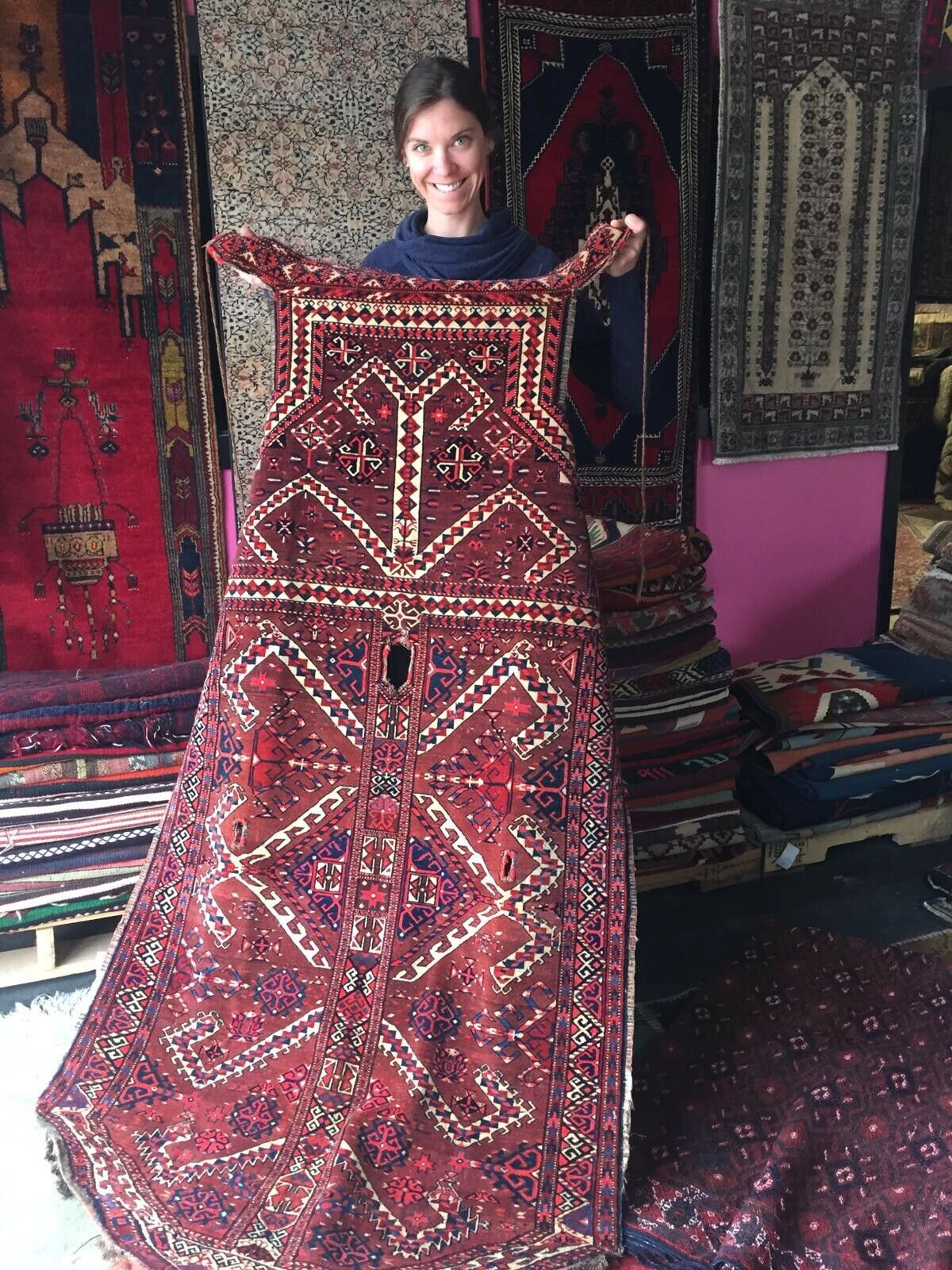 Antique Turkoman Yamouth Horse Back Cover Rug