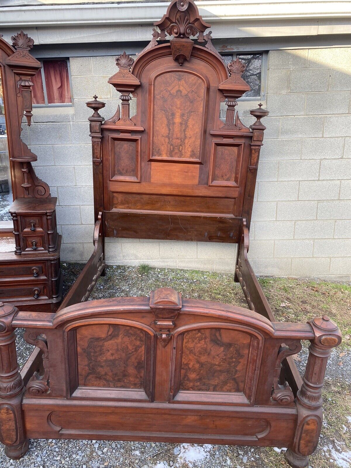 RENAISSANCE WALNUT AND BURL 2 PC. BEDROOM SET