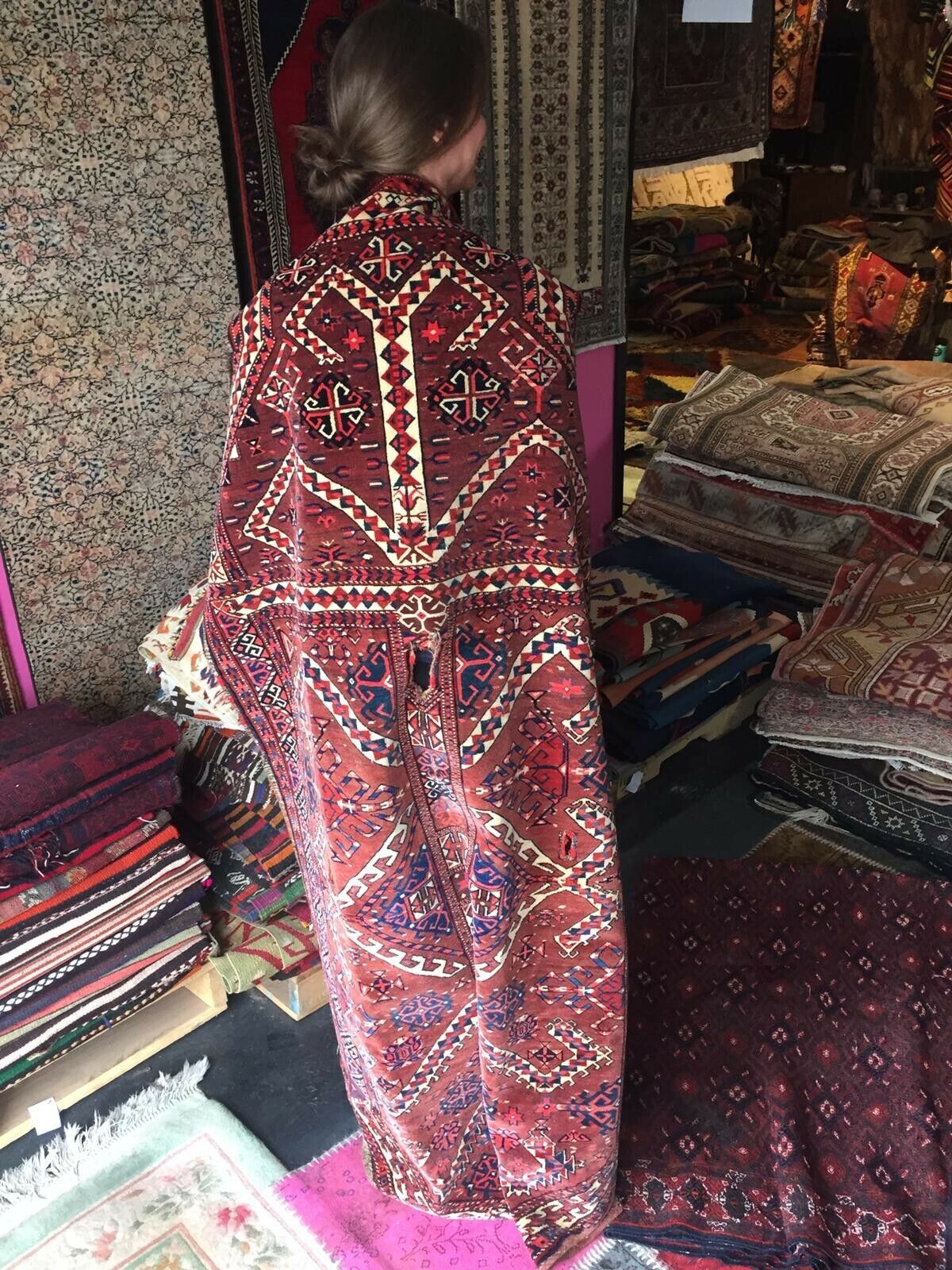 Antique Turkoman Yamouth Horse Back Cover Rug