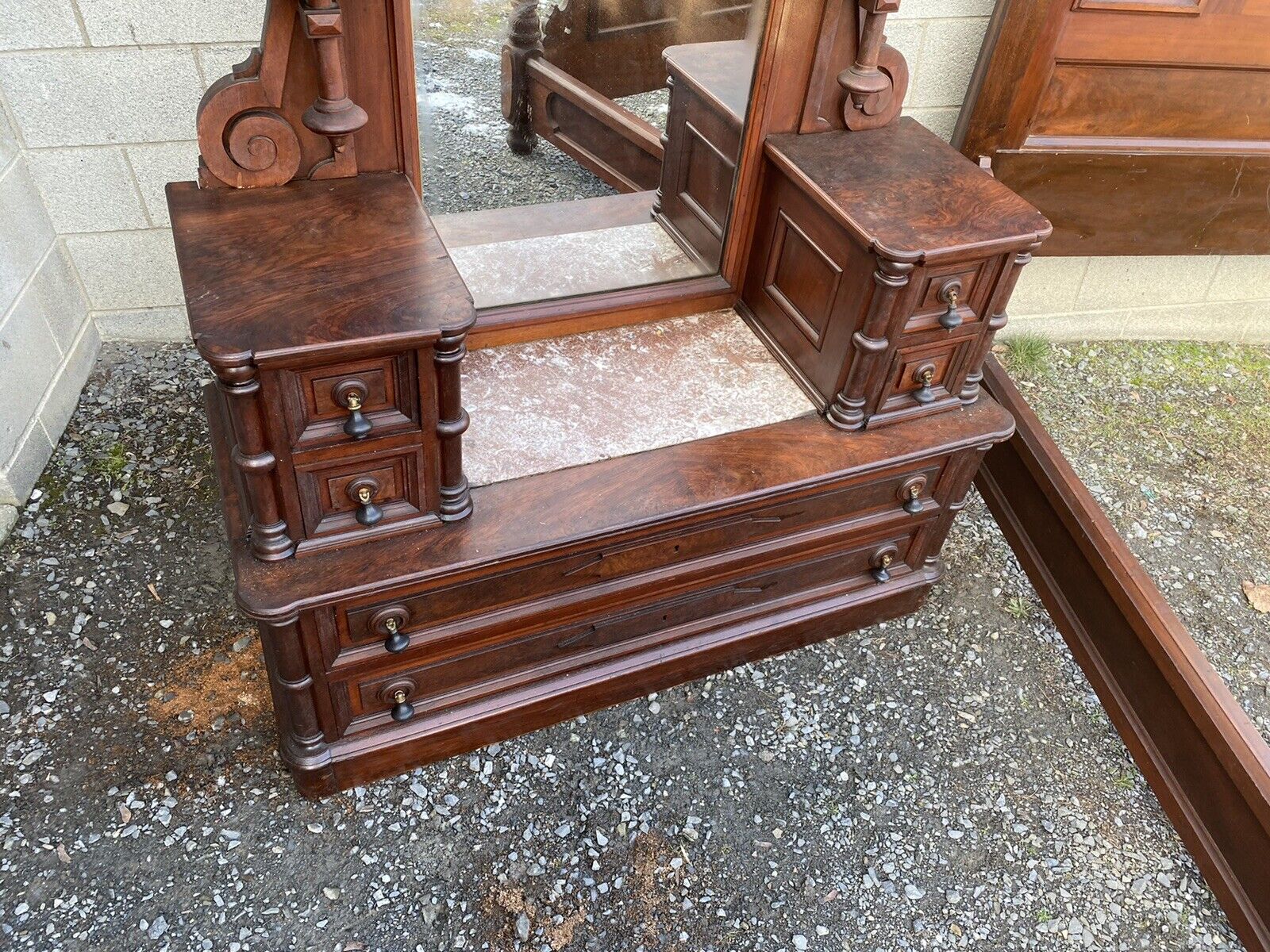RENAISSANCE WALNUT AND BURL 2 PC. BEDROOM SET