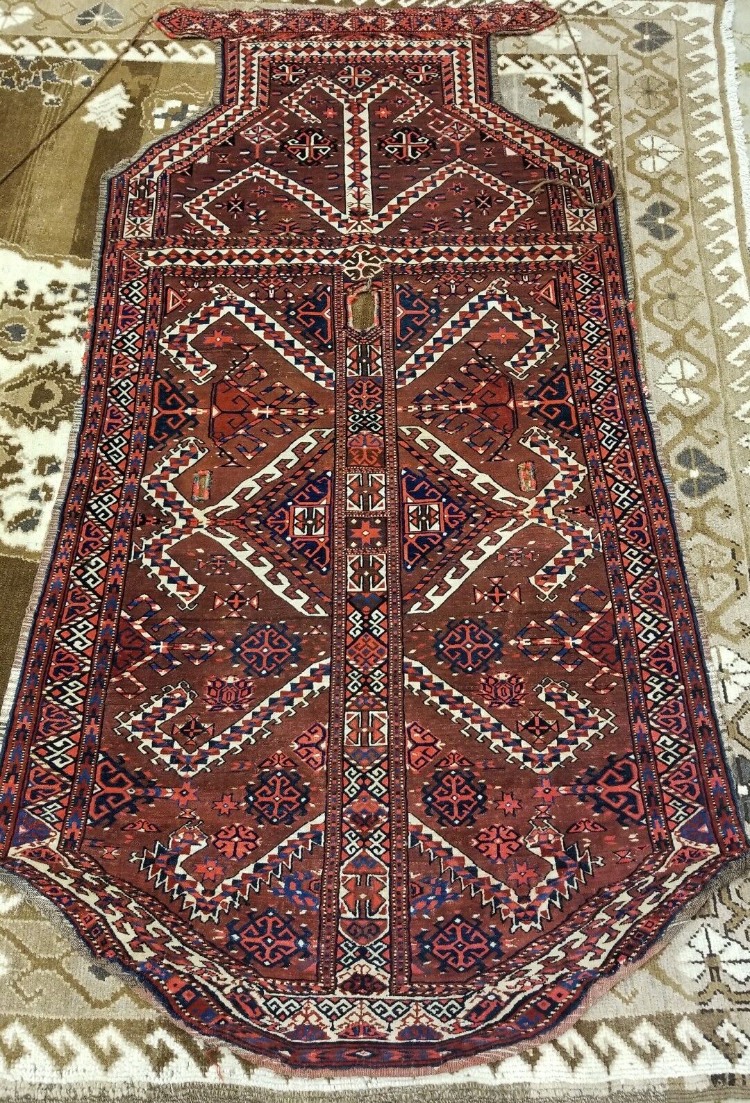Antique Turkoman Yamouth Horse Back Cover Rug