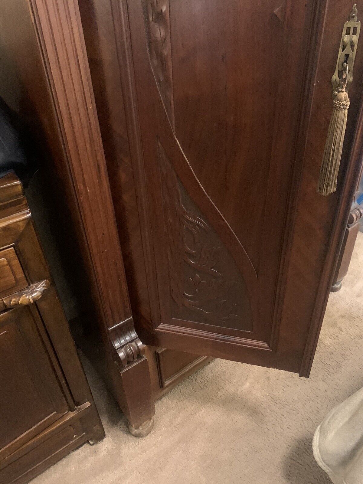 Beautiful Victorian Walnut 2 Door "knockdown" Wardrobe Armoire vtg 1800s-Antique