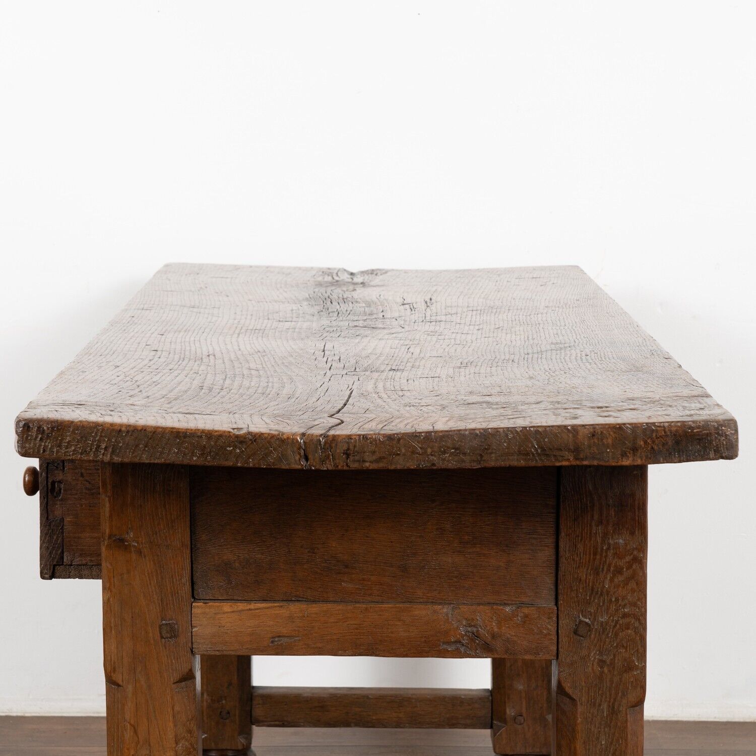 Dark Oak Console Table with Two Drawers, Spain 1800's
