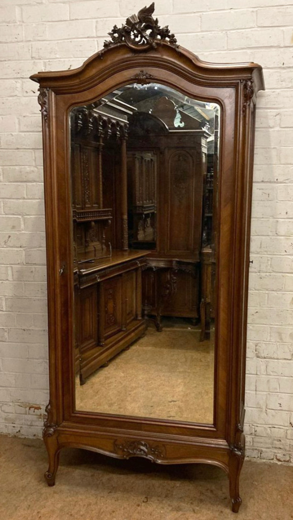 ARRIVES NOV 2024: Walnut French Antique Louis XV Bedroom Set Signed Mercier